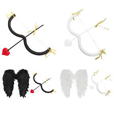 Cupid Costume Set Angel Feather Wings with Bow Arrow Valentine's Day Halloween