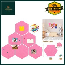 Pink hexagon felt pin - felt,