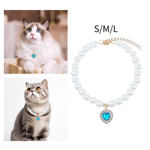 Dog cat pearl necklace - dog,