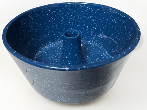 Vtg enamel heavy blue white - heavy,