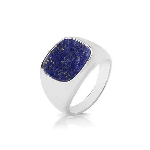 Triple cushion lapis ring - cushion,