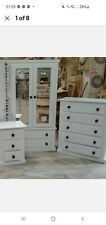 HAND MADE AYLESBURY 3 PIECE WHITE & BLACK BEDROOM SET FULLY** ASSEMBLED**