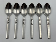 6x Oneida Northland Stainless Steel Coffee / Expresso Spoons 11.5cm Vintage 