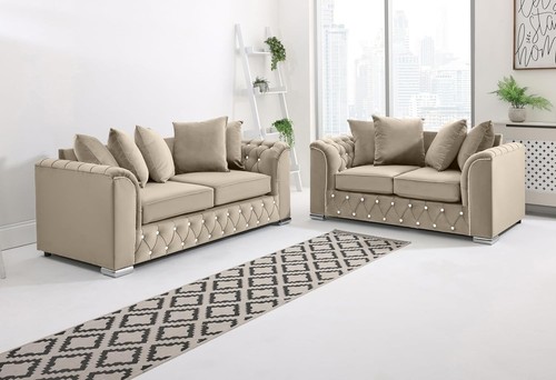 Plush velvet sofa set - set, 2