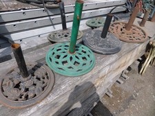 RECLAIMED VINTAGE  CAST IRON PARASOL BASES GARDEN TABLE
