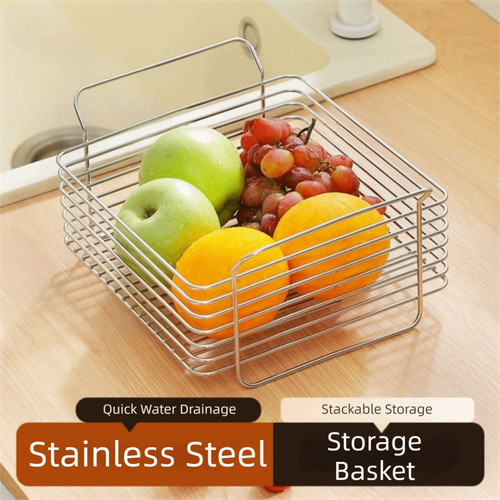 Stainless steel storage basket - stainless,
