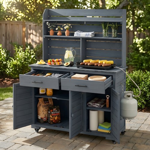 Wood potting bench with - potting,