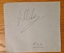 JIM CLARK AND STIRLING MOSS ORIGINAL AUTOGRAPH.  BRITISH RACING DRIVERS