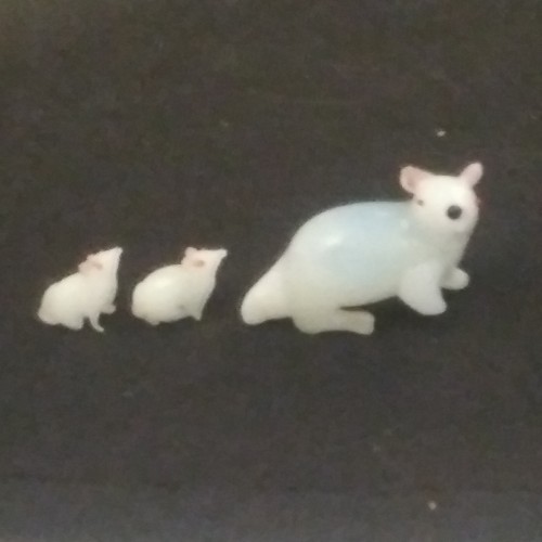 Vintage handcrafted glass rat - handcrafted,