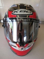 Tommy Hill's race used and signed 2005 BSB Virgin Mobile Yamaha KBC helmet