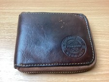 Superdry Men’s Leather Zipped Classic Leather Wallet Brown Embossed Logo