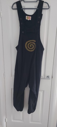 Womens black dungaree jumpsuit - black,