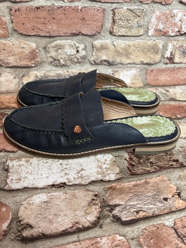 Moshulu navy blue leather slip - moshulu,