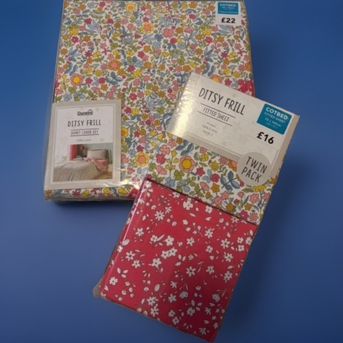 Dunelm ditsy frill duvet - frill, cover