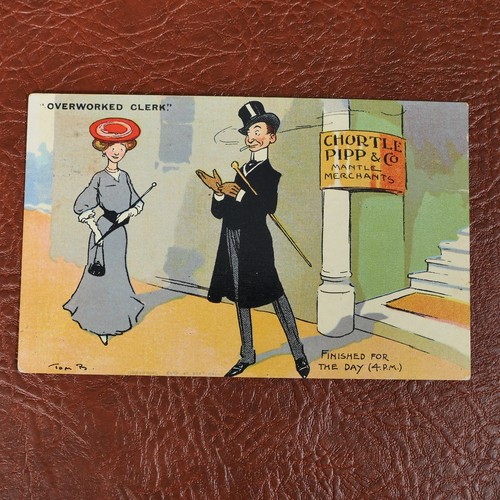 Postcard comic tom browne - comic,,