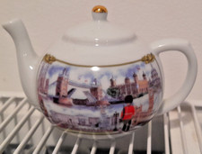 Miniature London Money Bank Teapot British Pottery,Christmas Filler, GIFT anyone