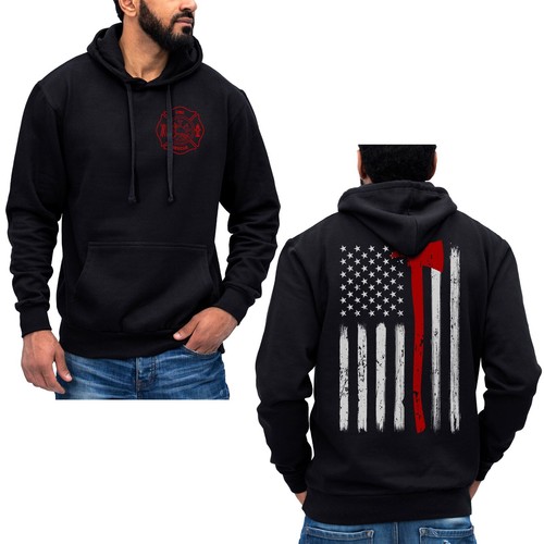 Thin red line flag axe - thin, design