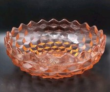Fostoria/Whitehall Pink Cubist 10" Depression Glass Bowl, Vintage 