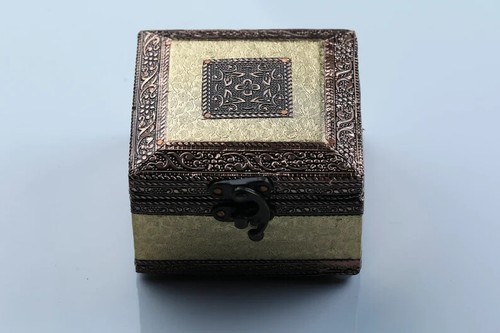 Golden jewellery box embossed - box,