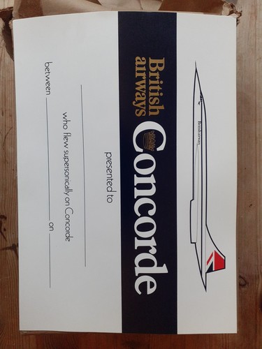 Concorde certificate genuine - concorde, certificate,