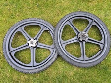 Original 1980's Black Skyway Alloy Hubbed Tuff II 20" Mag Wheels. Raleigh Burner