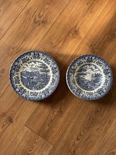 Blue Olde Country Castles Plates and Bowls - Vintage & Collectable.