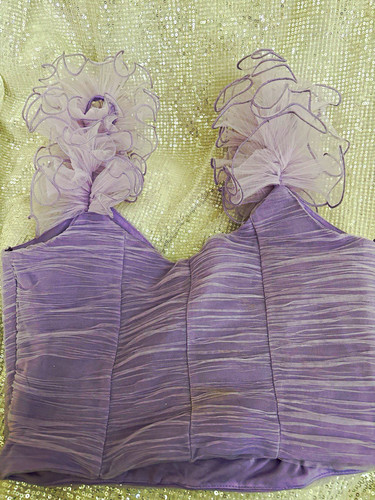 Zara lilac tulle - tulle, ruffle