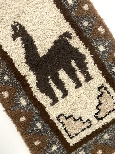 Vintage llama alpaca rug - llama,