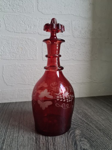 Vintage ruby glass decanter - vintage,