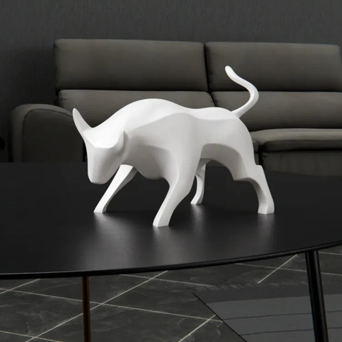 Minimalist bull sculpture - sculpture,