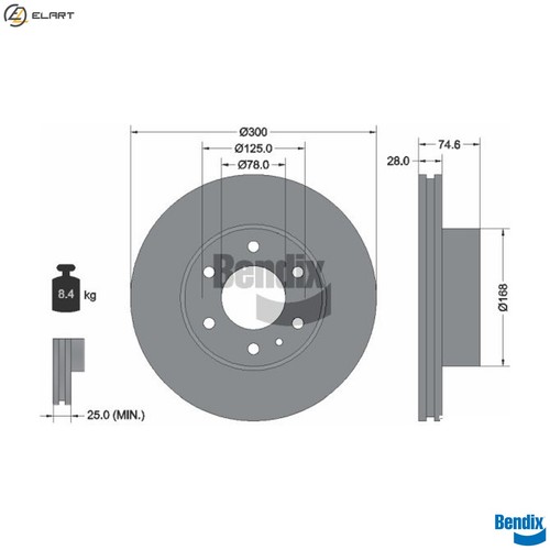 Brake disc bds1158 - disc,