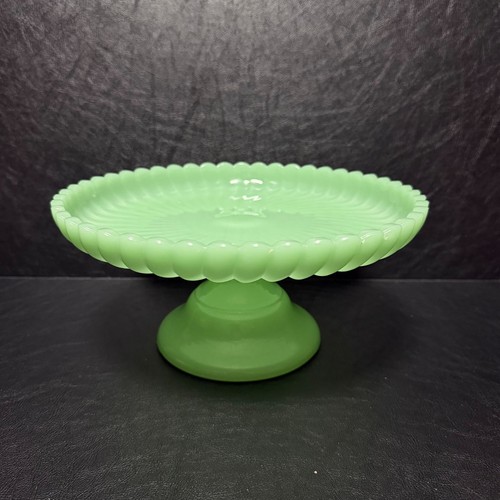 Vintage jadeite glass cake - vintage,