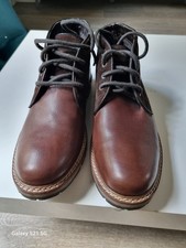 Mens Brown Leather / Suede Fleece Lined  Ankle Boots UK Size 9