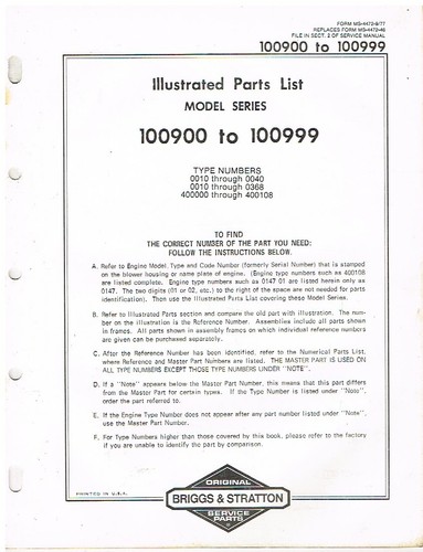 Briggs stratton cyl 100900 - &,