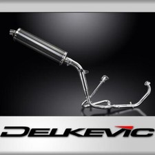 HONDA XL125V VARADERO FULL EXHAUST SYSTEM 450mm CARBON OVAL BSAU SILENCER 