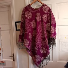 Pink purple fringed hooded