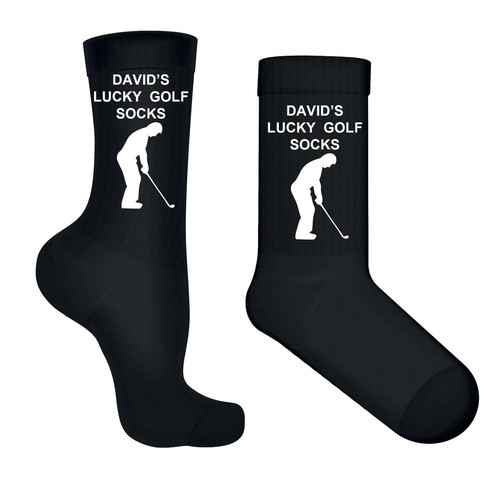 Lucky golf custom name socks - name,