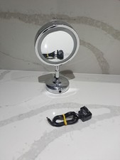 Boots No 7 Illuminated Silver Makeup Mirror, Double Sided With Power Supply