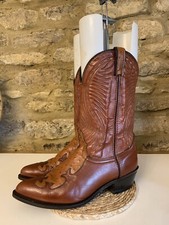 Laredo Vintage Mens Brown Leather Cowboy Boots UK 10.5 US 11.5 D Ostrich Print