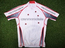 Cannondale White & Red Stars SS Cycling Bike Summer Race Fit Jersey Top Medium 