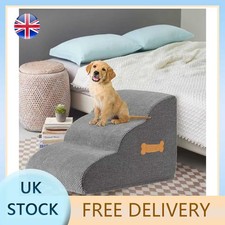 Grey Dog Stairs Pet For Bed
