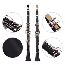 1-ABS 17-Key Clarinet Bb Flat With Carry Case Cleaning Cloth Mini XOPB