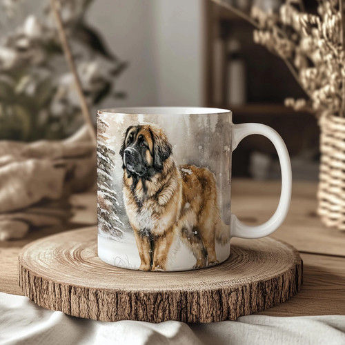 Leonberger winter snowy - leonberger,