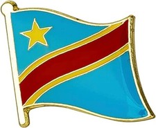 Democratic Republic of the Congo National Flag Metal Diplomat Enamel Pin Badge