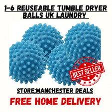 1-6 Reusable Tumble Dryer Balls UK Laundry Washing Machine Eco Clothes Softener