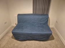 IKEA LYCKSELE 2-Seater Sofa Bed with Blue/Green Cover