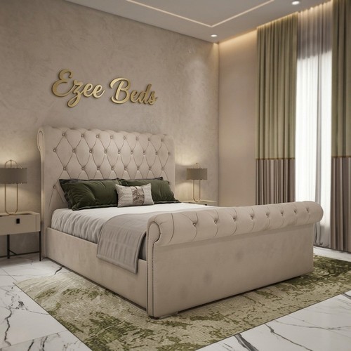 Chesterfield sleigh bed frame - sleigh,