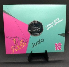  2011 50p Judo Carded Olympic Coin –BUNC– Fifty Pence London Games 