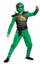 Licenced Kids Lego Ninjago Lloyd Legacy Jumpsuit Costume Green Ninja Movie
