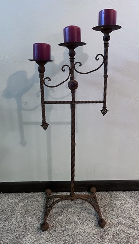Vintage brown metal tall - brown,